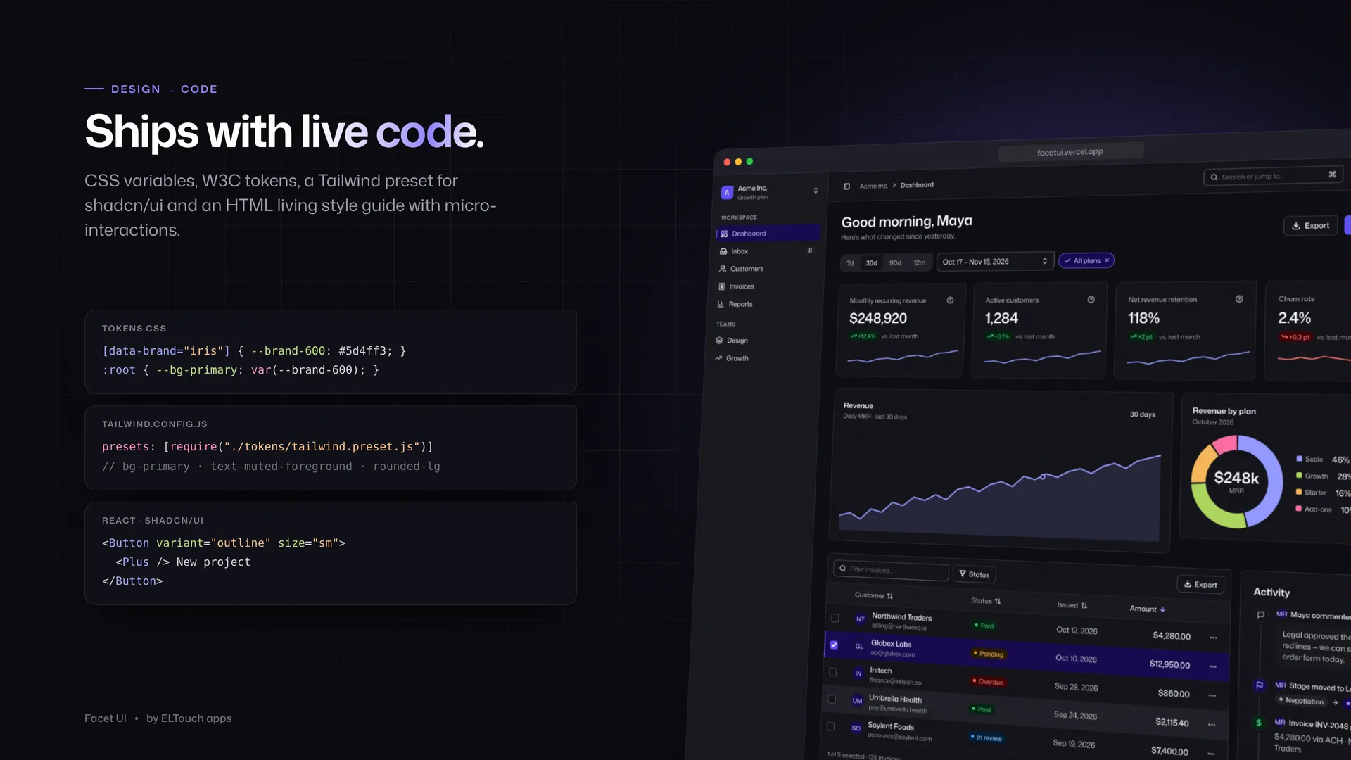 Facet UI developer handoff